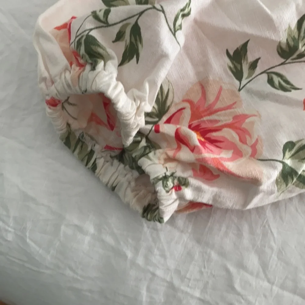 Zara Floral Puff Sleeve off the Shoulder Blouse